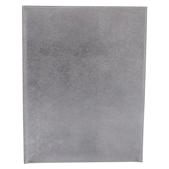 CELINE iPad Case Leather Silver Auth 199148