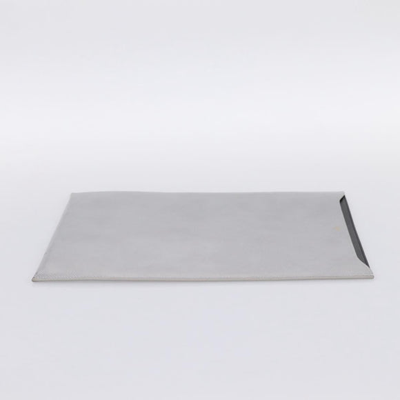CELINE iPad Case Leather Silver Auth 199148