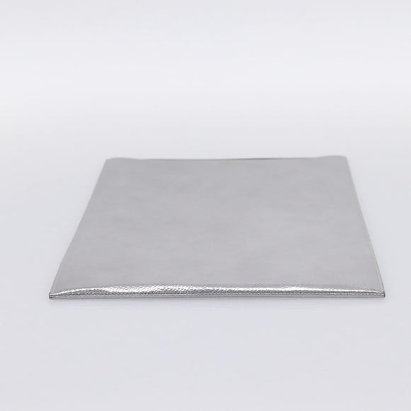 CELINE iPad Case Leather Silver Auth 199148