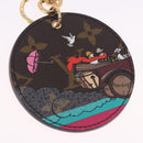 LOUIS VUITTON Damier Ebene Key Holder Illustre Charm M65138 LV Auth 199151V-4