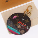 LOUIS VUITTON Damier Ebene Key Holder Illustre Charm M65138 LV Auth 199151V-8