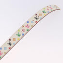 LOUIS VUITTON Multicolor Ceinture Carre Belt White M9682 LV Auth 199153V-7