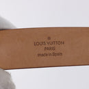 LOUIS VUITTON Multicolor Ceinture Carre Belt White M9682 LV Auth 199153V-9