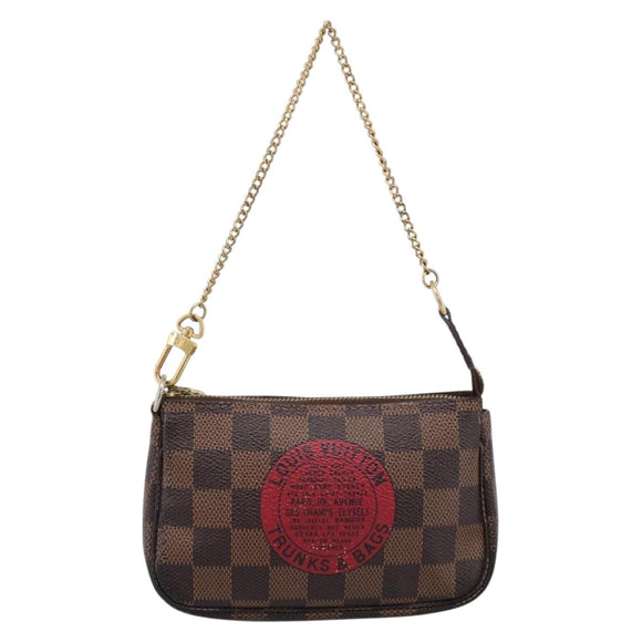 LOUIS VUITTON Damier Ebene T&B Mini Pochette Accessoires N58011 LV Auth 199155A