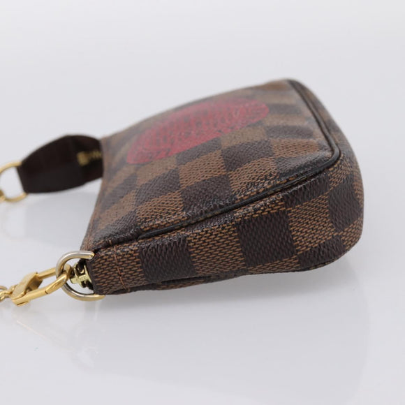 LOUIS VUITTON Damier Ebene T&B Mini Pochette Accessoires N58011 LV Auth 199155A