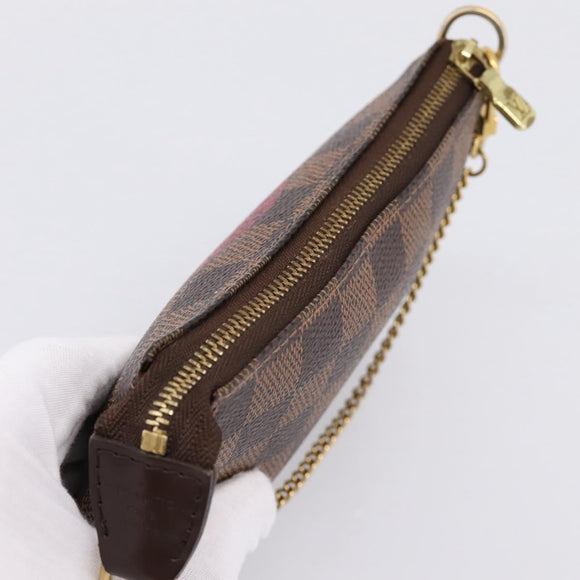 LOUIS VUITTON Damier Ebene T&B Mini Pochette Accessoires N58011 LV Auth 199155A