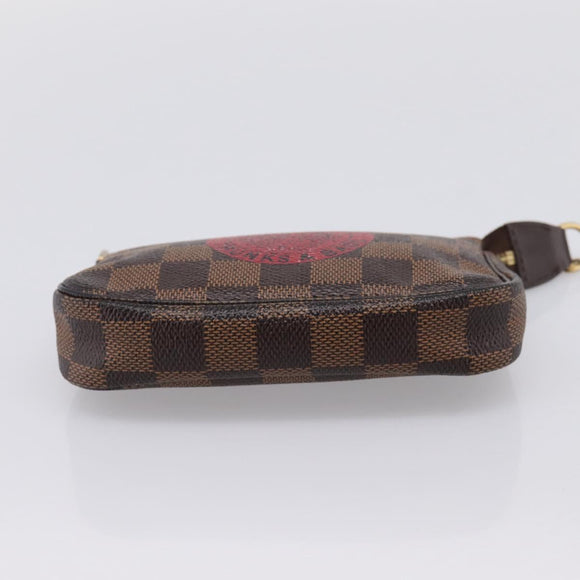 LOUIS VUITTON Damier Ebene T&B Mini Pochette Accessoires N58011 LV Auth 199155A