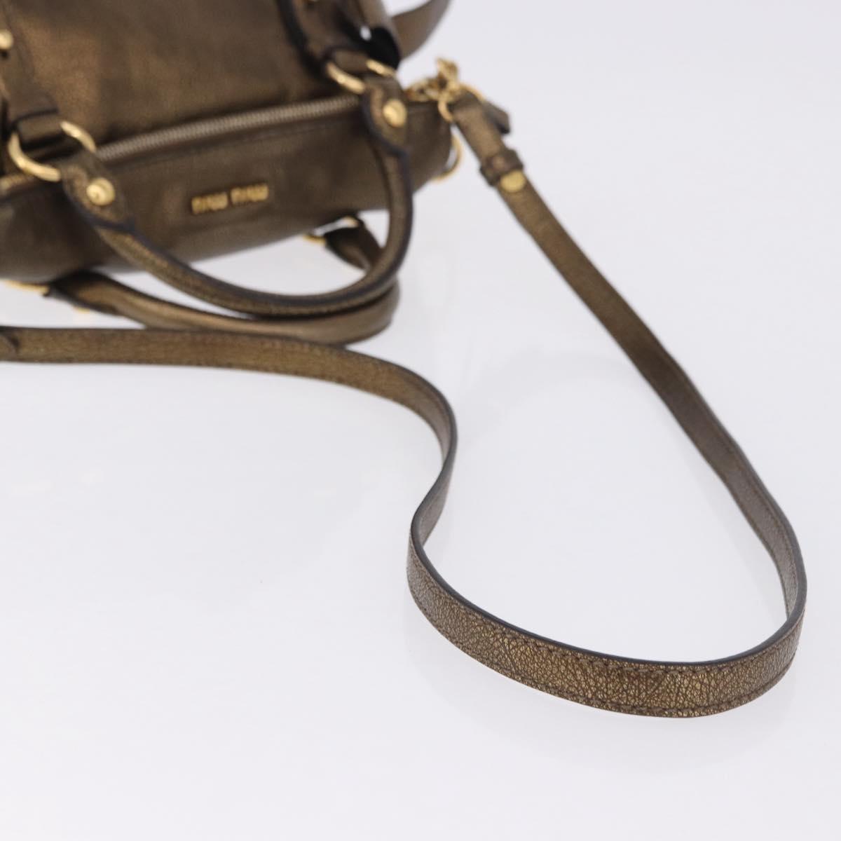 Miu Miu Hand Bag Vitellolux 2way Gold Auth 199156V | Brand Street