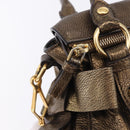 Miu Miu Hand Bag Vitellolux 2way Gold Auth 199156V-17