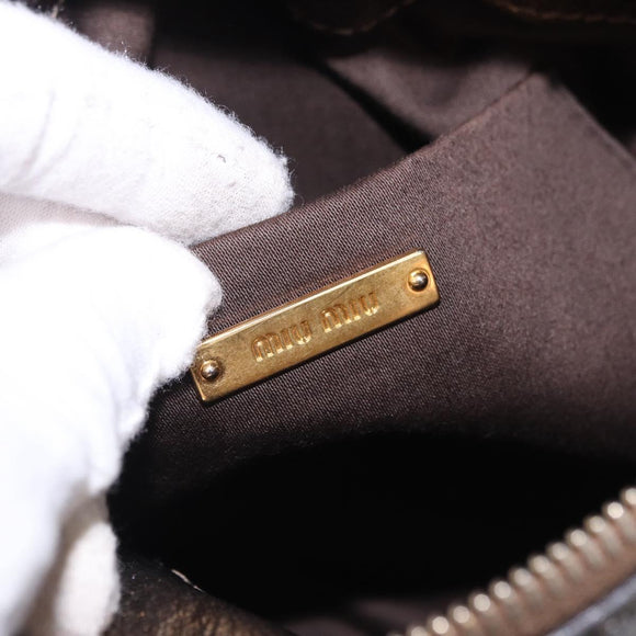 Miu Miu Hand Bag Vitellolux 2way Gold Auth 199156V