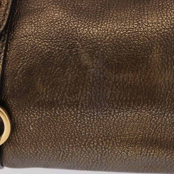 Miu Miu Hand Bag Vitellolux 2way Gold Auth 199156V