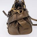 Miu Miu Hand Bag Vitellolux 2way Gold Auth 199156V-5