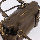 Miu Miu Hand Bag Vitellolux 2way Gold Auth 199156V-7