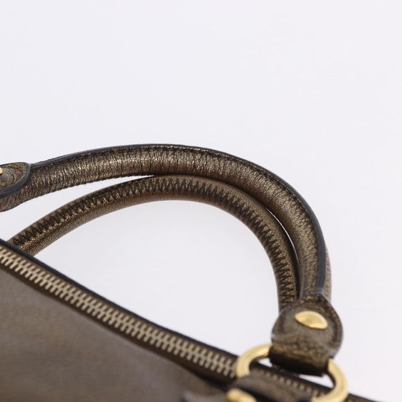 Miu Miu Hand Bag Vitellolux 2way Gold Auth 199156V