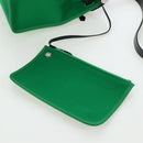 HERMES Air Zip PM Hand Bag Canvas 2way Green Silver Auth 199157SM-22