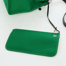 HERMES Air Zip PM Hand Bag Canvas 2way Green Silver Auth 199157SM-23