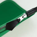 HERMES Air Zip PM Hand Bag Canvas 2way Green Silver Auth 199157SM-24