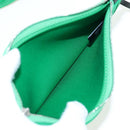 HERMES Air Zip PM Hand Bag Canvas 2way Green Silver Auth 199157SM-25