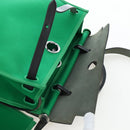 HERMES Air Zip PM Hand Bag Canvas 2way Green Silver Auth 199157SM-28