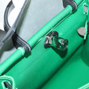 HERMES Air Zip PM Hand Bag Canvas 2way Green Silver Auth 199157SM-29