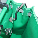 HERMES Air Zip PM Hand Bag Canvas 2way Green Silver Auth 199157SM-30