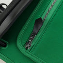 HERMES Air Zip PM Hand Bag Canvas 2way Green Silver Auth 199157SM-32
