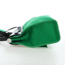 HERMES Air Zip PM Hand Bag Canvas 2way Green Silver Auth 199157SM-3
