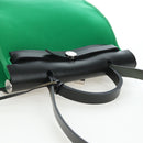 HERMES Air Zip PM Hand Bag Canvas 2way Green Silver Auth 199157SM-6