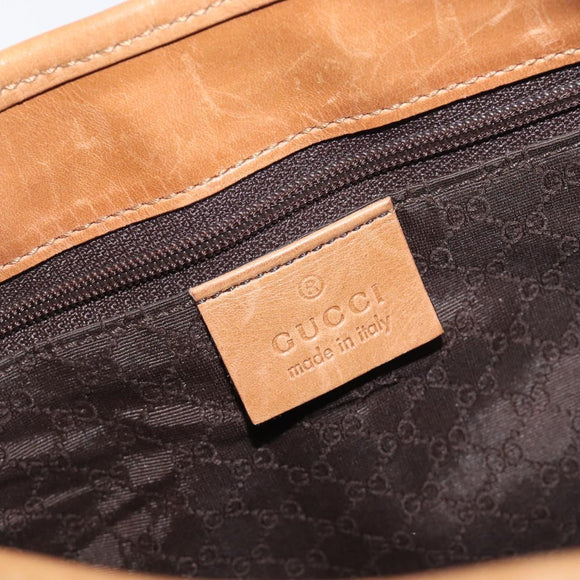 GUCCI Jackie Sherry Line Hand Bag Leather Brown Gold 001 4057 Auth 199158A