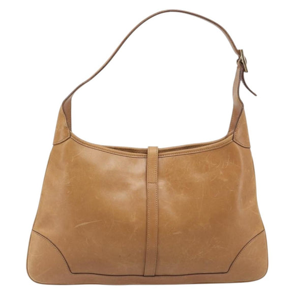 GUCCI Jackie Sherry Line Hand Bag Leather Brown Gold 001 4057 Auth 199158A