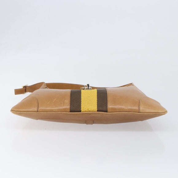 GUCCI Jackie Sherry Line Hand Bag Leather Brown Gold 001 4057 Auth 199158A