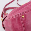 Miu Miu Hand Bag Vitellolux 2way Pink Gold Auth 199159M-16