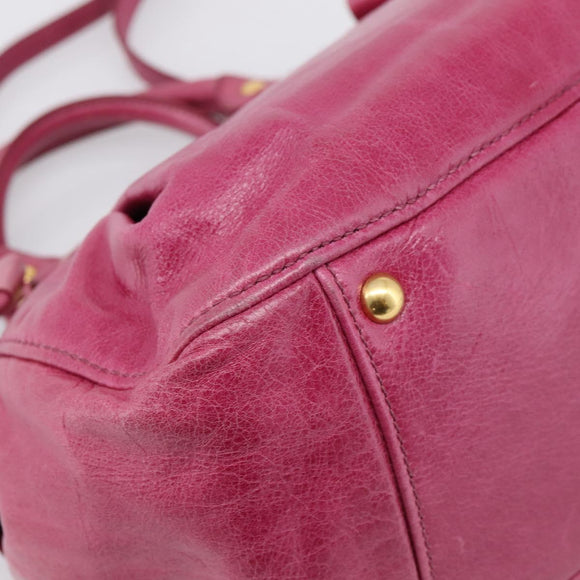 Miu Miu Hand Bag Vitellolux 2way Pink Gold Auth 199159M