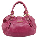 Miu Miu Hand Bag Vitellolux 2way Pink Gold Auth 199159M-2