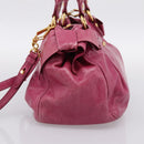 Miu Miu Hand Bag Vitellolux 2way Pink Gold Auth 199159M-4