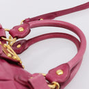 Miu Miu Hand Bag Vitellolux 2way Pink Gold Auth 199159M-14