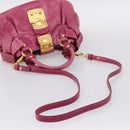 Miu Miu Hand Bag Vitellolux 2way Pink Gold Auth 199159M-8