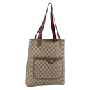 GUCCI GG Supreme Web Sherry Line Tote Bag PVC Beige Gold 002 58 6487 Auth 199161-1