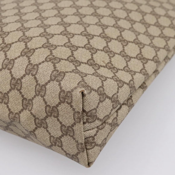 GUCCI GG Supreme Web Sherry Line Tote Bag PVC Beige Gold 002 58 6487 Auth 199161