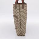 GUCCI GG Supreme Web Sherry Line Tote Bag PVC Beige Gold 002 58 6487 Auth 199161-4