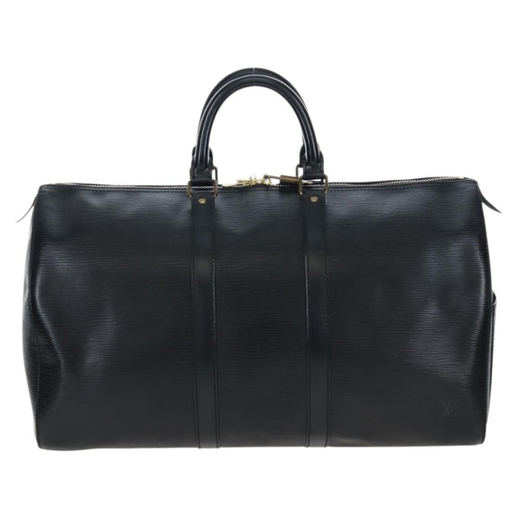LOUIS VUITTON Epi Keepall 45 Boston Bag Noir M42972 LV Auth 199174V