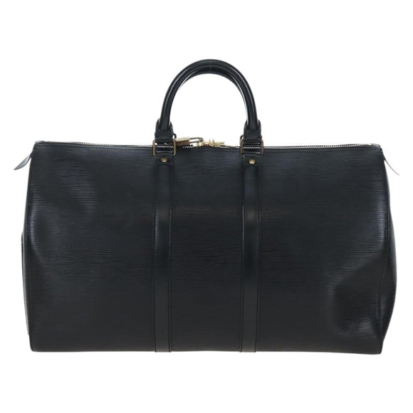 LOUIS VUITTON Epi Keepall 45 Boston Bag Noir M42972 LV Auth 199174V