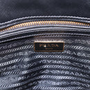 PRADA Hand Bag Saffiano 2way Black Gold Tone Auth 199176M-20