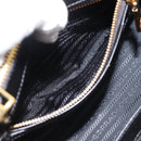 PRADA Hand Bag Saffiano 2way Black Gold Tone Auth 199176M-24