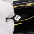 PRADA Hand Bag Saffiano 2way Black Gold Tone Auth 199176M-11