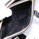 PRADA Hand Bag Saffiano 2way Black Gold Tone Auth 199176M-27