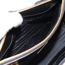 PRADA Hand Bag Saffiano 2way Black Gold Tone Auth 199176M-29