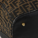 FENDI Zucca Canvas Boston Bag 2way Black Brown Auth 199177-17