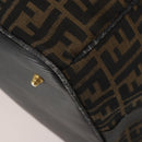 FENDI Zucca Canvas Boston Bag 2way Black Brown Auth 199177-18