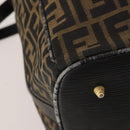 FENDI Zucca Canvas Boston Bag 2way Black Brown Auth 199177-9